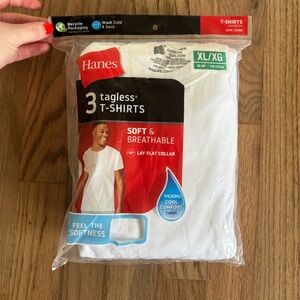 Hanes White T-Shirt 3-Pack Crew Neck XL NWT